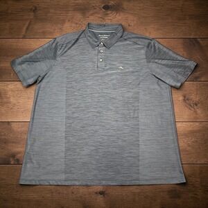 Tommy Bahama Mens XXL IslandZone Polo Shirt Gray‎ Heather Short Sleeve Golf Top